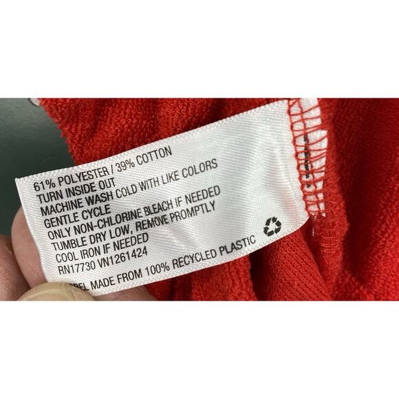 Wild Fable Shortall Womens L Red Terry Cloth Short Romper Halter Beach NWT! - Picture 9 of 11